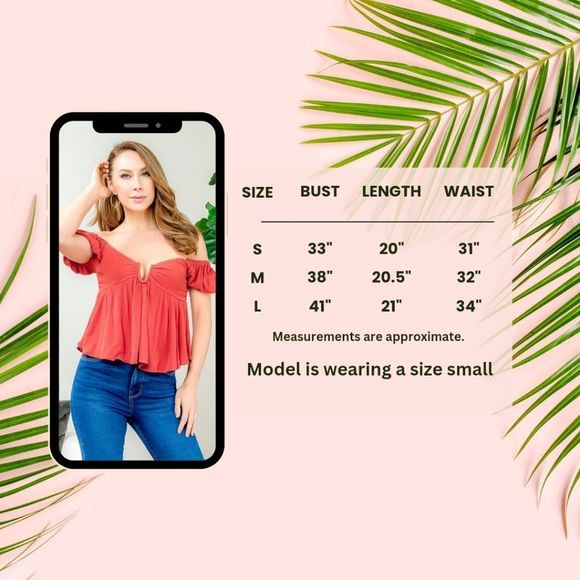 Crepe Linen Rust Top - Picture 6 of 6